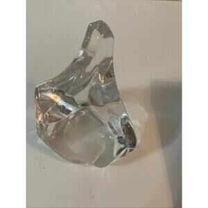 The Franklin Mint 1987 Crystal Clear Art Glass Iceberg Statue Paperweight Signed